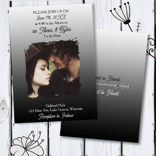 Hand in Hand, Heart to Heart   Photo Wedding Invitation