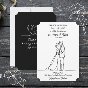 Hand in Hand, Heart to Heart   Photo Wedding Invitation