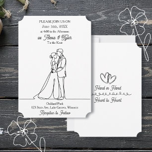 Hand in Hand, Heart to Heart   Photo Wedding Invitation