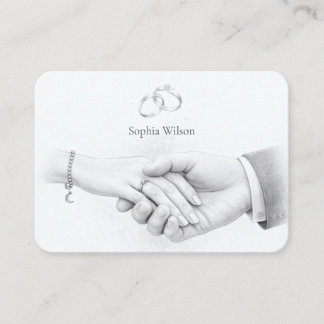 Hand in Hand Romantic Minimalist Wedding Place Card