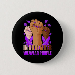 Hand In november we wear purple epilepsy awareness 6 Cm Round Badge