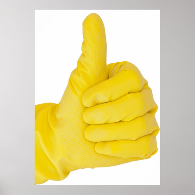 Hand in yellow latex glove poster (Front)