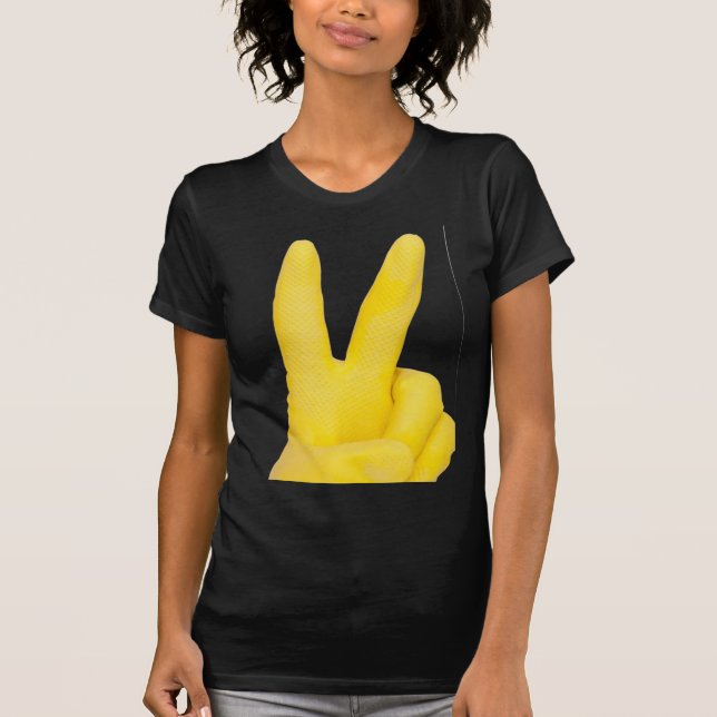 Hand in yellow latex glove T-Shirt (Front)