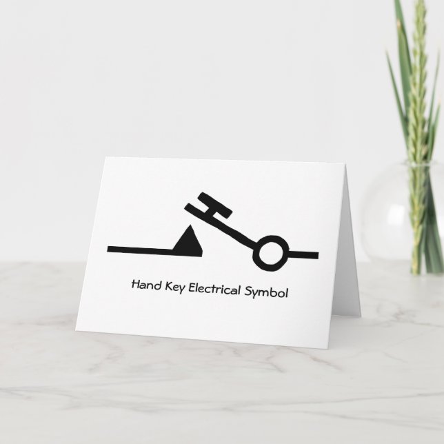 Hand Key Electrical Symbol Ham Radio Note Card (Front)