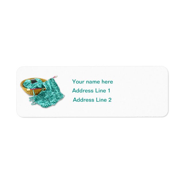 Hand Knit Fuchsia Chenille Yarn Return Address Label (Front)