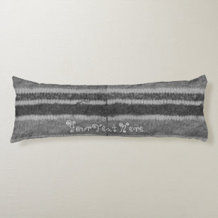 hand knitted black and white striped fun design body cushion