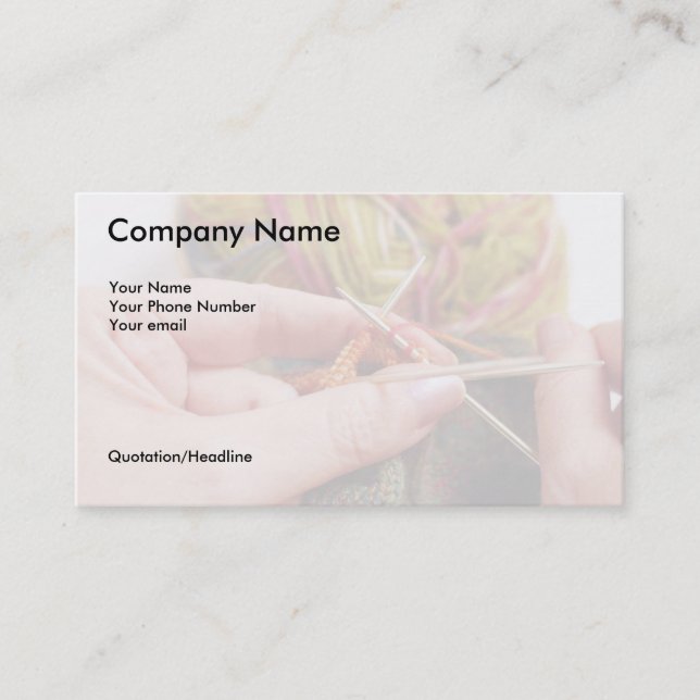 Hand-Knitter's Business Card (Front)