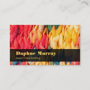 Hand Knitting Bright Coloured Handspun Yarn Business Card