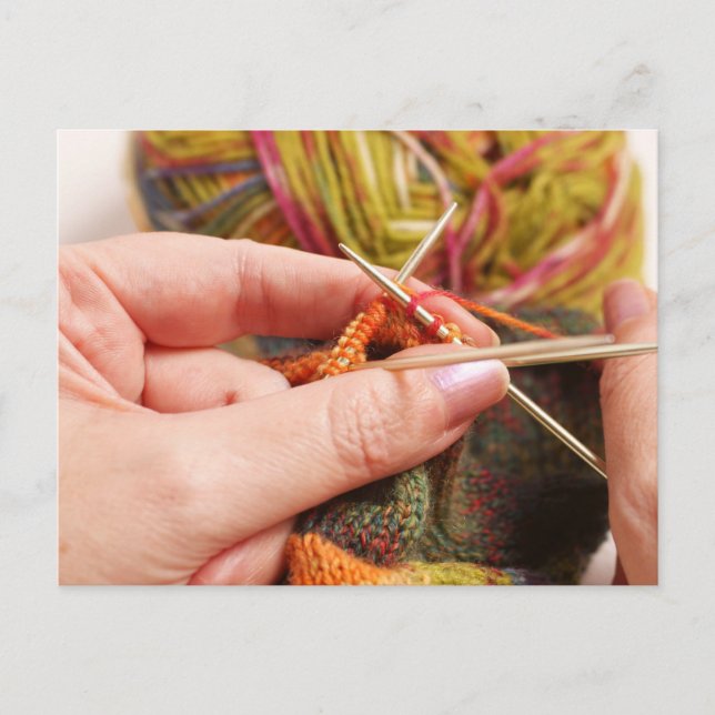Hand Knitting Postcard (Front)