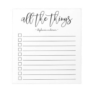 Hand-Lettered All the Things Personalised Notepad