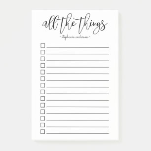 Hand-Lettered All the Things Personalised Post-it Notes