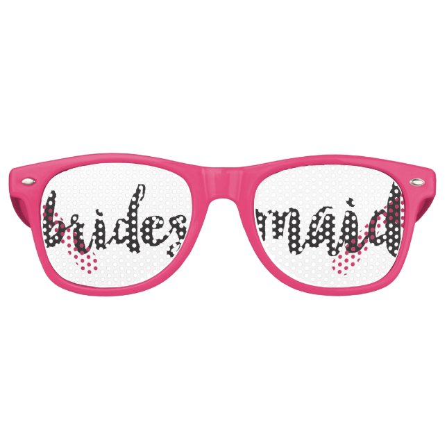 Hand Lettered Bridesmaid Swag Party Glasses (Front)