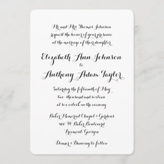 Hand Lettered Calligraphy Wedding Invitation