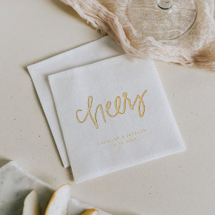 Hand-Lettered Cheers Personalised Foil Napkins