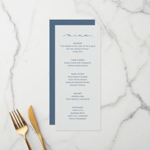 Hand Lettered Christian Wedding Blessing Menu