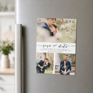 Hand Lettered Collage Save the Date Magnet