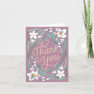 Hand-lettered Daffodil Thank You Card