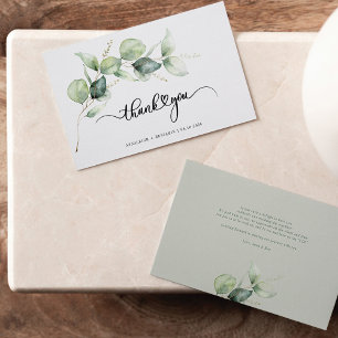 Hand-Lettered Eucalyptus Wedding Thank You Card