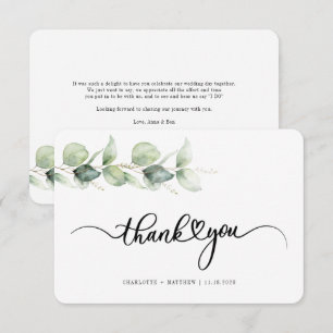 Hand-Lettered Eucalyptus Wedding Thank You Card