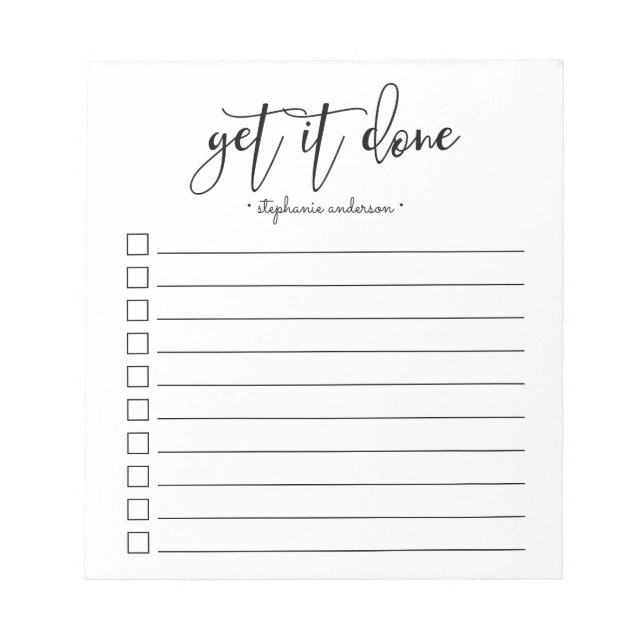 Hand-Lettered Get it Done Personalised Notepad (Front)