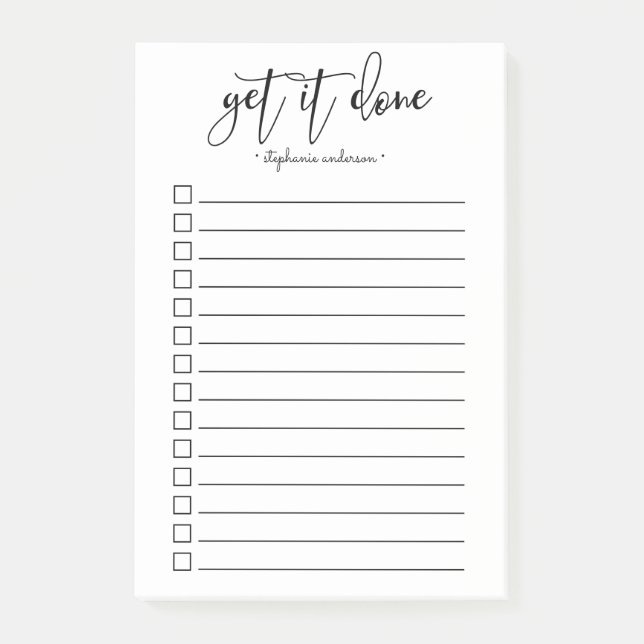 Hand-Lettered Get it Done Personalised Post-it Notes (Front)
