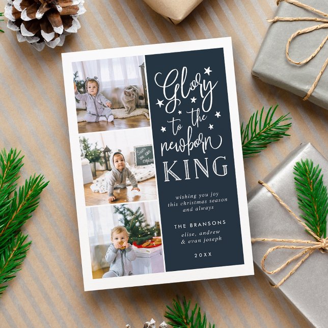 Hand Lettered Glory | Christmas Photo Collage Card (Creator Uploaded)