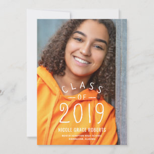 Hand Lettered Graduation Party Photo Announcement