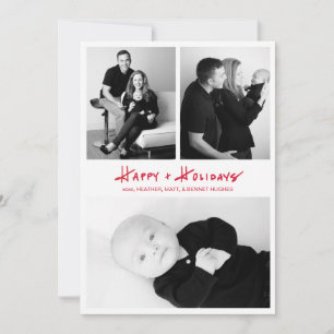 Hand Lettered Happy + Holidays Multi Photo Card