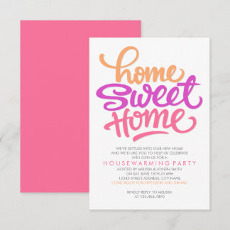 HAND LETTERED HOME SWEET HOME | HOUSEWARMING PARTY INVITATION