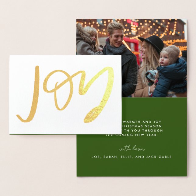 Hand Lettered JOY Photo Gold Foil Card (Display)