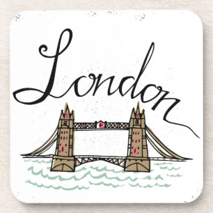 Hand Lettered London Bridge Coaster