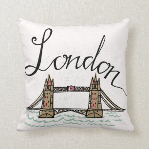 Hand Lettered London Bridge Cushion