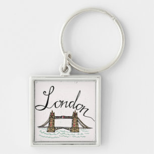 Hand Lettered London Bridge Key Ring