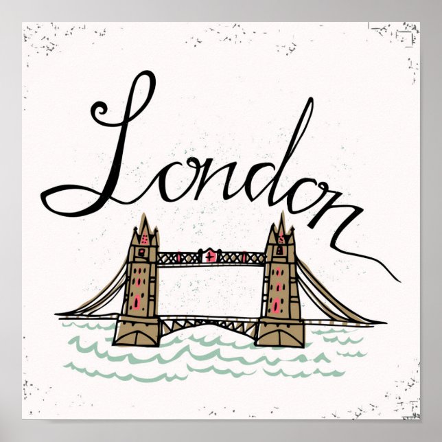 Hand Lettered London Bridge Poster (Front)