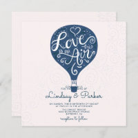 Hand Lettered Love Navy Blue Wedding Square