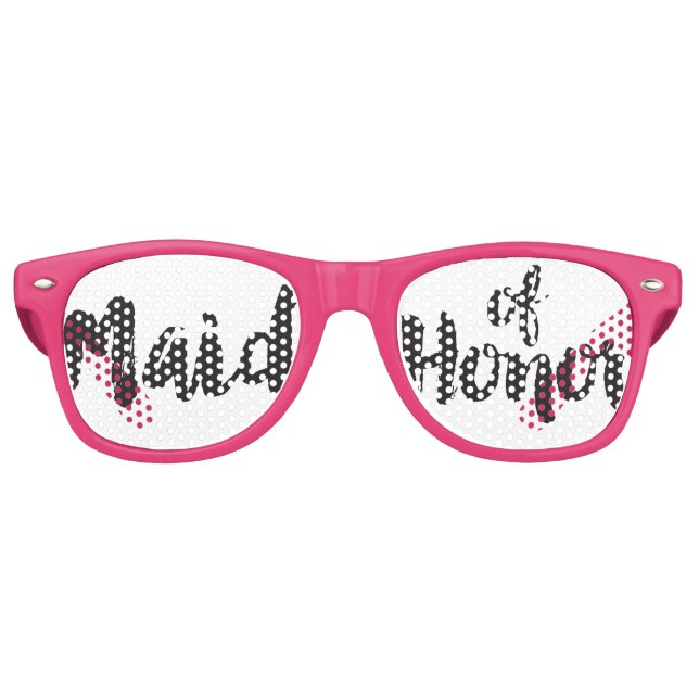 Hand Lettered Maid of Honour Swag Party Glasses (Front)