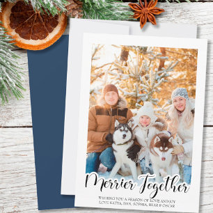 Hand Lettered Merrier Together Vertical Photo