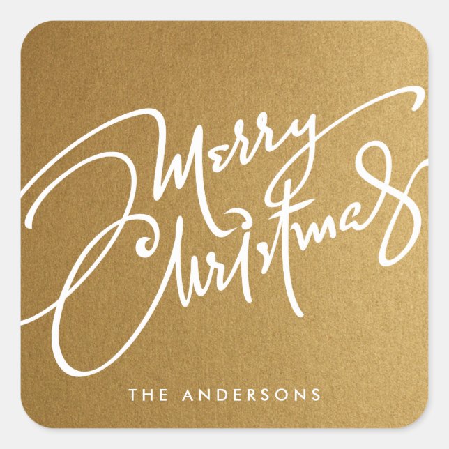 HAND-LETTERED MERRY CHRISTMAS | HOLIDAY STICKER (Front)