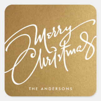 HAND-LETTERED MERRY CHRISTMAS | HOLIDAY STICKER