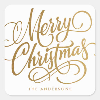HAND-LETTERED MERRY CHRISTMAS | HOLIDAY STICKER