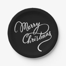 HAND-LETTERED MERRY CHRISTMAS | PARTY PLATE