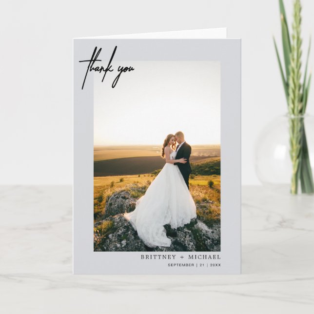 Hand-Lettered Modern Grey Thank You (Front)