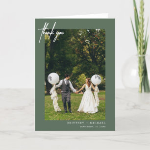 Hand-Lettered Modern Sage Thank You Card