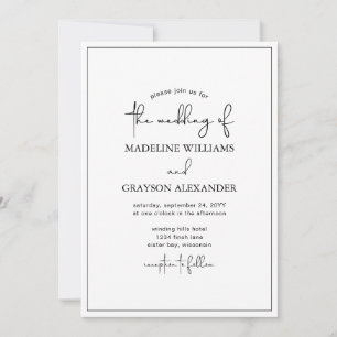 Hand-Lettered Modern Simple Wedding Invitation