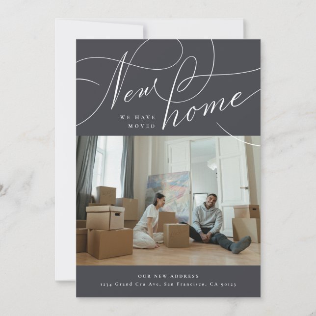 Hand Lettered New Home Moving Announcement (Front)