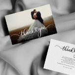 Hand-Lettered Newlyweds Modern Photo Thank You Card<br><div class="desc">A great and thoughtful way to thank your friends,  family,  and coworkers who graced you with their presence on your wedding day with this modern minimalist photo thank you cards with script hand lettered "thank you" and a love heart.</div>
