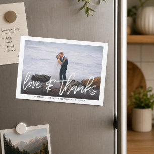Hand Lettered Photo Love & Thanks Wedding Thanks