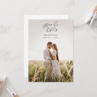 Hand Lettered Photo Save the Date Invitation