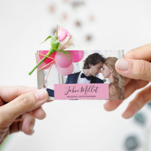 Hand Lettered Professional Photographer Photo Business Card