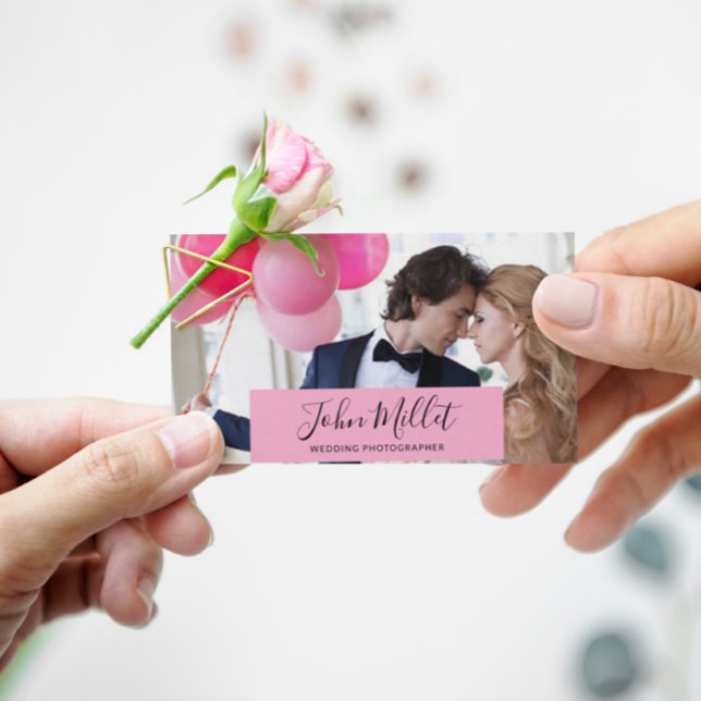 Hand Lettered Professional Photographer Photo Business Card (Creator Uploaded)